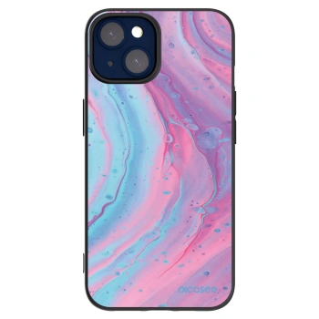 Picasee fekete szilikon tok az alábbi mobiltelefonokra Apple iPhone 14 - Pink liquid