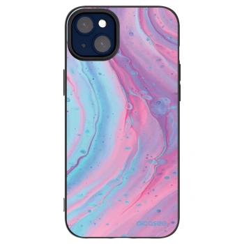 Picasee fekete szilikon tok az alábbi mobiltelefonokra Apple iPhone 14 Plus - Pink liquid