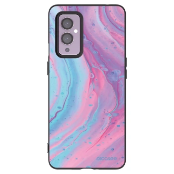 Picasee fekete szilikon tok az alábbi mobiltelefonokra OnePlus 9 - Pink liquid