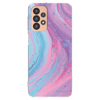 Picasee átlátszó szilikon tok az alábbi mobiltelefonokra Samsung Galaxy A23 A236B 5G - Pink liquid