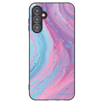 Picasee fekete szilikon tok az alábbi mobiltelefonokra Samsung Galaxy A14 4G A145R - Pink liquid