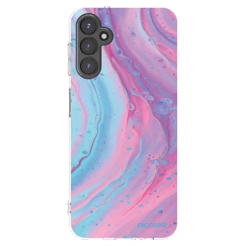 Picasee átlátszó szilikon tok az alábbi mobiltelefonokra Samsung Galaxy A14 5G A146P - Pink liquid