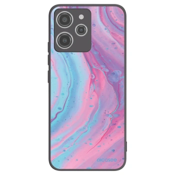 Picasee fekete szilikon tok az alábbi mobiltelefonokra Xiaomi Redmi 12 4G - Pink liquid