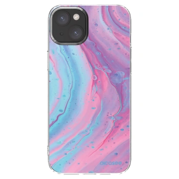 Picasee átlátszó szilikon tok az alábbi mobiltelefonokra Apple iPhone 15 Plus - Pink liquid