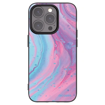 Picasee fekete szilikon tok az alábbi mobiltelefonokra Apple iPhone 15 Pro - Pink liquid