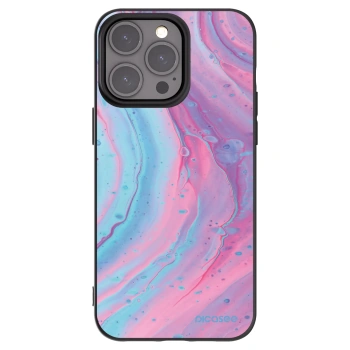 Picasee fekete szilikon tok az alábbi mobiltelefonokra Apple iPhone 15 Pro Max - Pink liquid