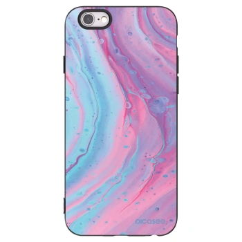 Picasee fekete szilikon tok az alábbi mobiltelefonokra Apple iPhone 6/6S - Pink liquid