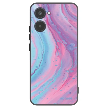 Picasee fekete szilikon tok az alábbi mobiltelefonokra Realme 10 4G - Pink liquid