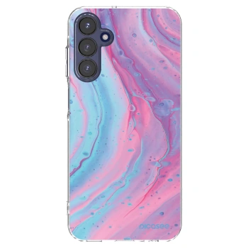 Picasee átlátszó szilikon tok az alábbi mobiltelefonokra Samsung Galaxy A15 A155F 4G - Pink liquid