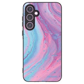 Picasee fekete szilikon tok az alábbi mobiltelefonokra Samsung Galaxy A35 5G A356B - Pink liquid