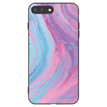 Picasee fekete szilikon tok az alábbi mobiltelefonokra Apple iPhone 7 Plus - Pink liquid