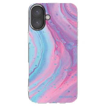 Picasee átlátszó szilikon tok az alábbi mobiltelefonokra Apple iPhone 16 Plus - Pink liquid