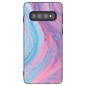 Picasee fekete szilikon tok az alábbi mobiltelefonokra Samsung Galaxy S10 G973 - Pink liquid
