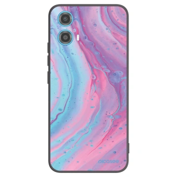 Picasee fekete szilikon tok az alábbi mobiltelefonokra Motorola Moto G34 5G - Pink liquid