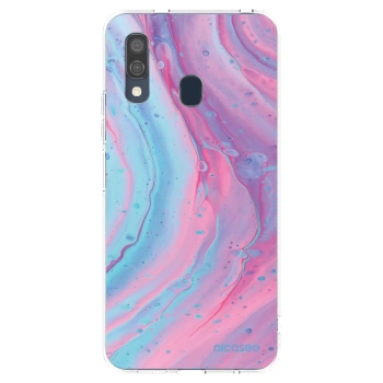 Picasee átlátszó szilikon tok az alábbi mobiltelefonokra Samsung Galaxy A40 A405F - Pink liquid