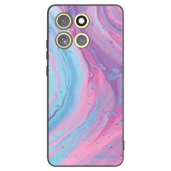 Picasee fekete szilikon tok az alábbi mobiltelefonokra Motorola Moto G86 5G - Pink liquid