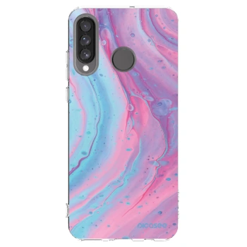 Picasee átlátszó szilikon tok az alábbi mobiltelefonokra Huawei P30 Lite - Pink liquid