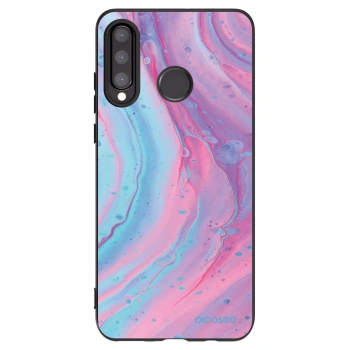 Picasee fekete szilikon tok az alábbi mobiltelefonokra Huawei P30 Lite - Pink liquid