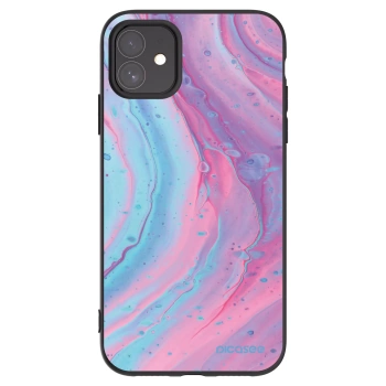 Picasee fekete szilikon tok az alábbi mobiltelefonokra Apple iPhone 11 - Pink liquid