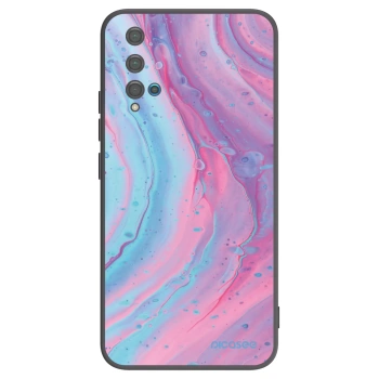 Picasee fekete szilikon tok az alábbi mobiltelefonokra Huawei Nova 5T - Pink liquid