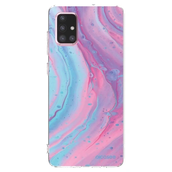 Picasee átlátszó szilikon tok az alábbi mobiltelefonokra Samsung Galaxy A71 A715F - Pink liquid