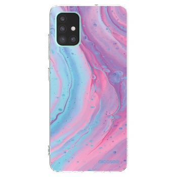 Picasee átlátszó szilikon tok az alábbi mobiltelefonokra Samsung Galaxy A51 A515F - Pink liquid