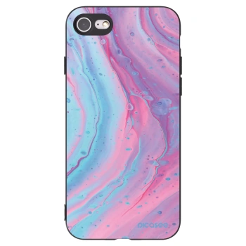 Picasee fekete szilikon tok az alábbi mobiltelefonokra Apple iPhone SE 2020 - Pink liquid