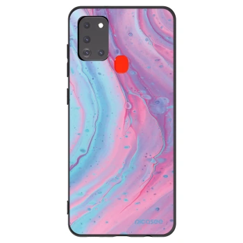 Picasee fekete szilikon tok az alábbi mobiltelefonokra Samsung Galaxy A21s - Pink liquid