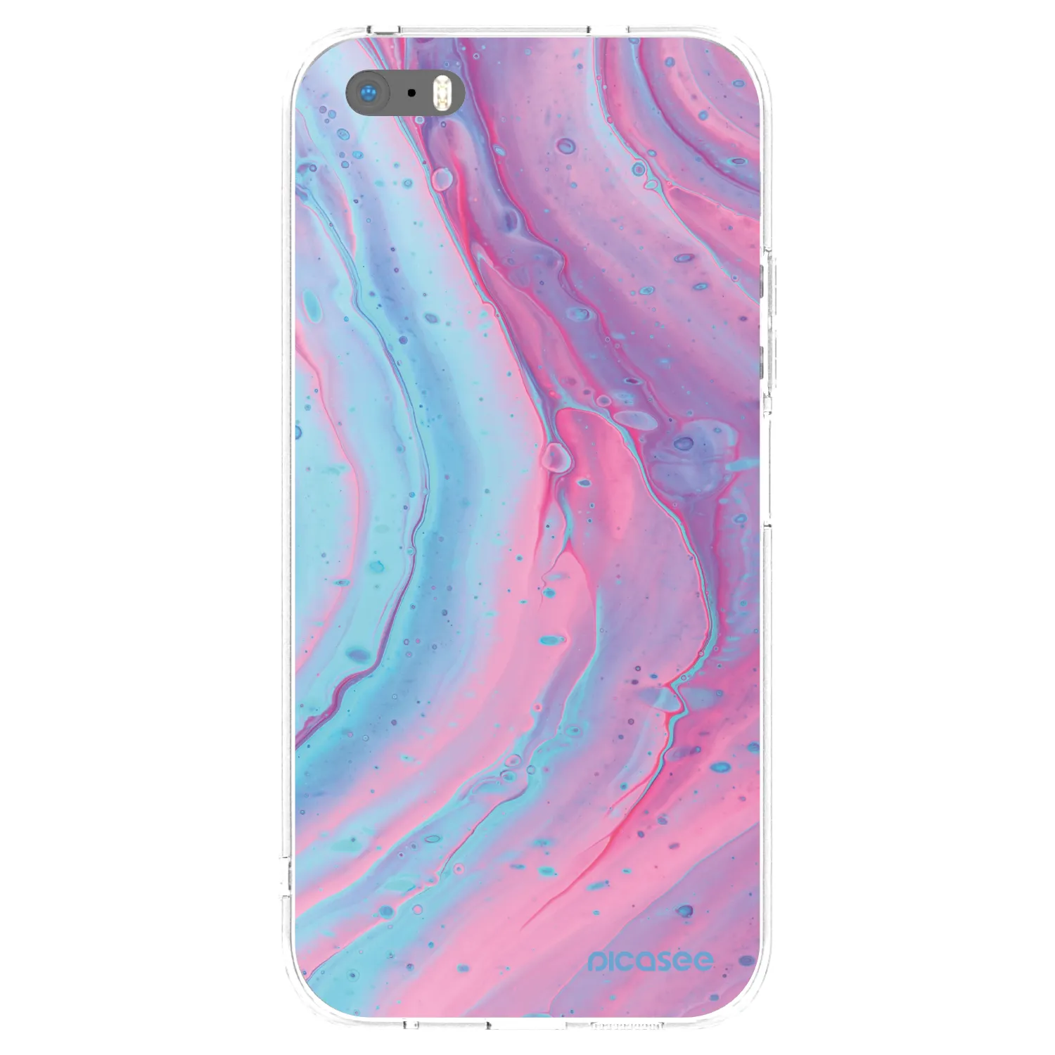 Picasee átlátszó szilikon tok az alábbi mobiltelefonokra Apple iPhone 5/5S/SE - Pink liquid