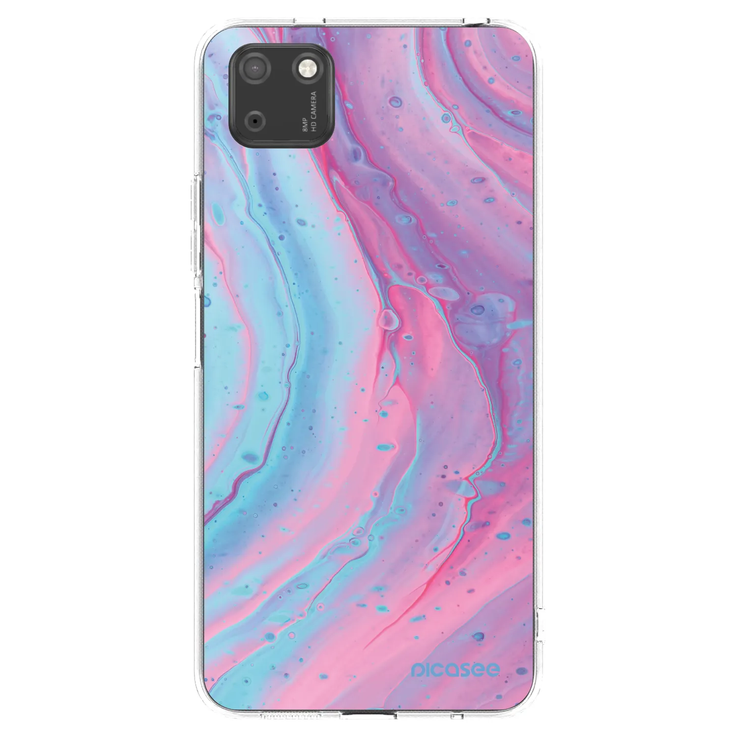 Picasee átlátszó szilikon tok az alábbi mobiltelefonokra Huawei Y5P - Pink liquid