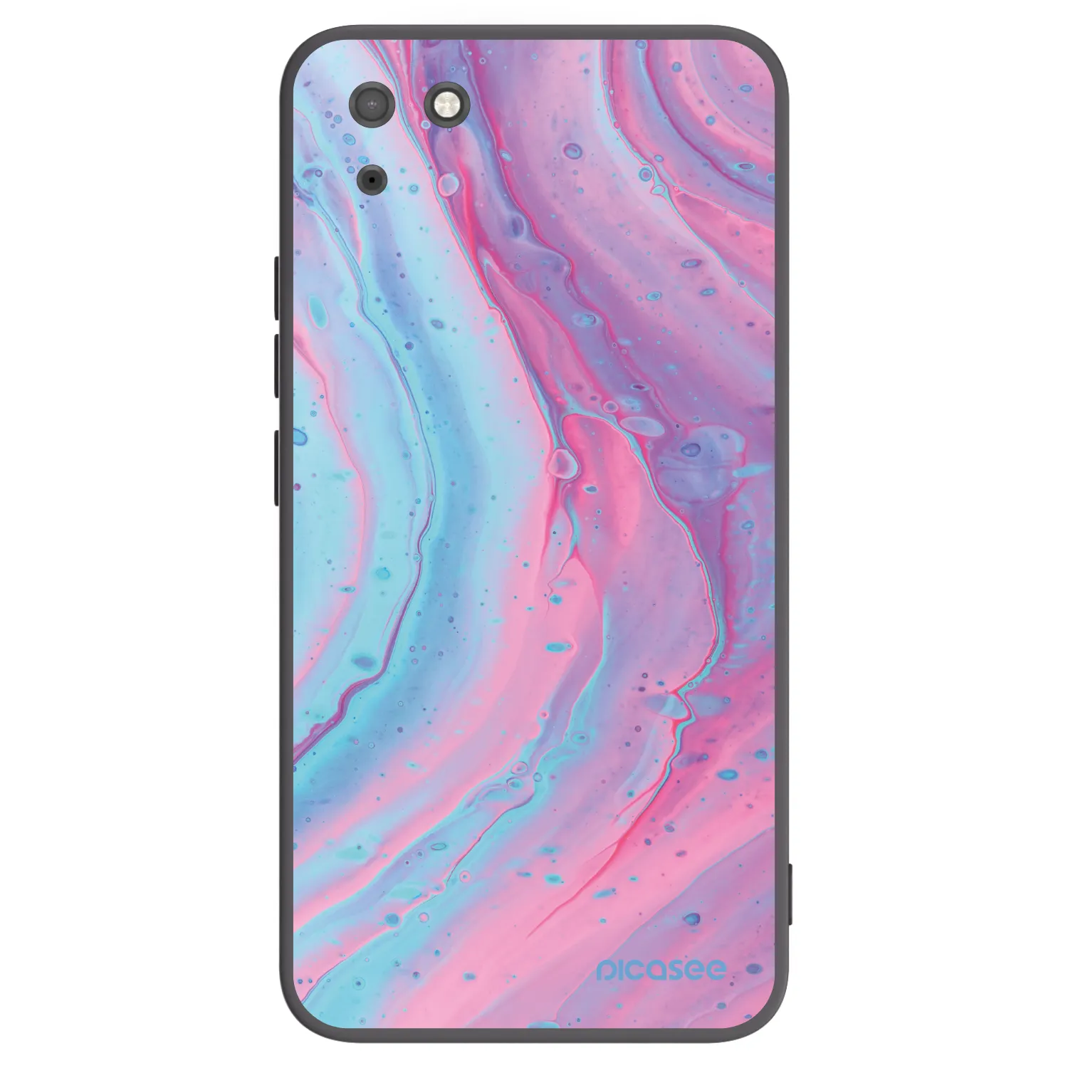 Picasee fekete szilikon tok az alábbi mobiltelefonokra Huawei Y5P - Pink liquid
