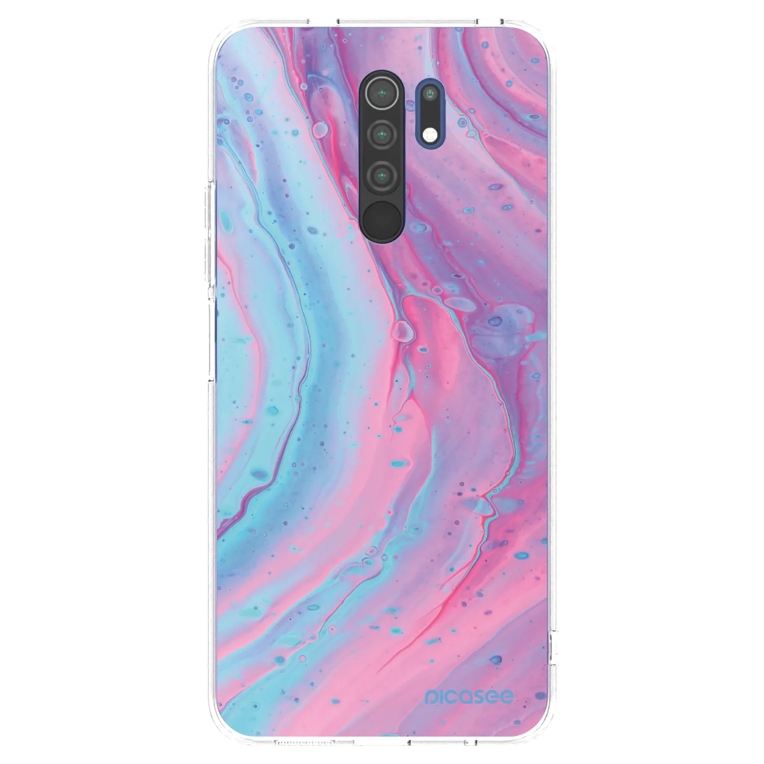 Picasee átlátszó szilikon tok az alábbi mobiltelefonokra Xiaomi Redmi 9 - Pink liquid