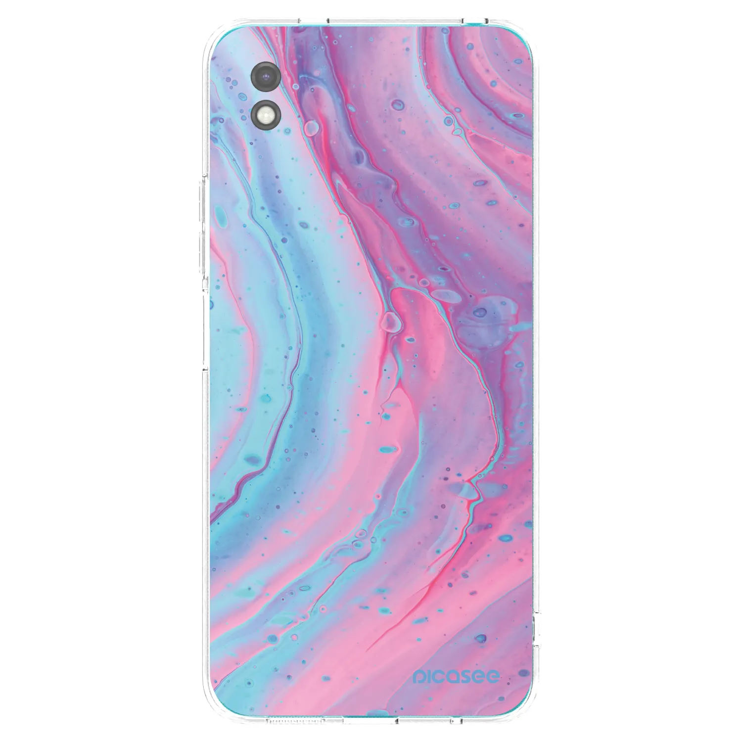 Picasee fekete szilikon tok az alábbi mobiltelefonokra Xiaomi Redmi 9A - Pink liquid