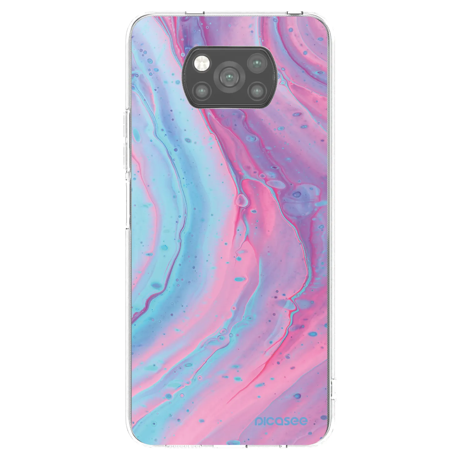 Picasee fekete szilikon tok az alábbi mobiltelefonokra Xiaomi Poco X3 - Pink liquid