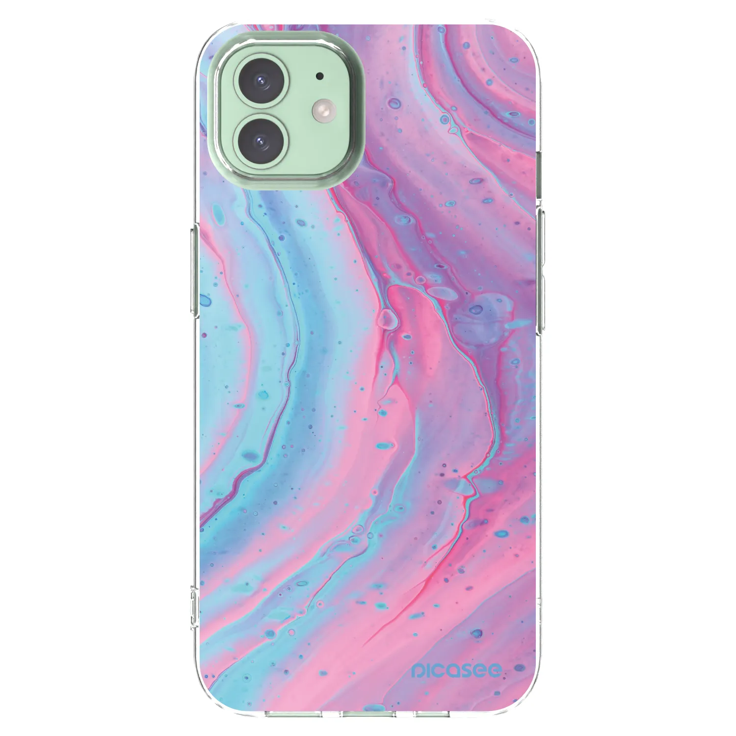 Picasee átlátszó szilikon tok az alábbi mobiltelefonokra Apple iPhone 12 Pro - Pink liquid