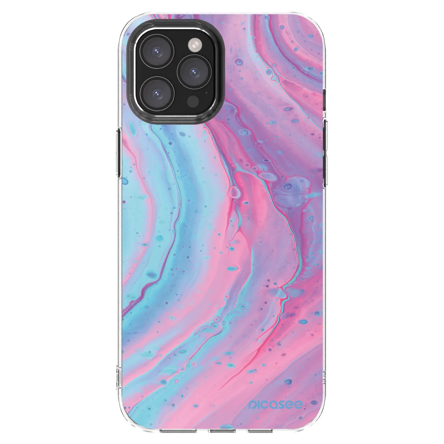 Picasee átlátszó szilikon tok az alábbi mobiltelefonokra Apple iPhone 12 Pro Max - Pink liquid