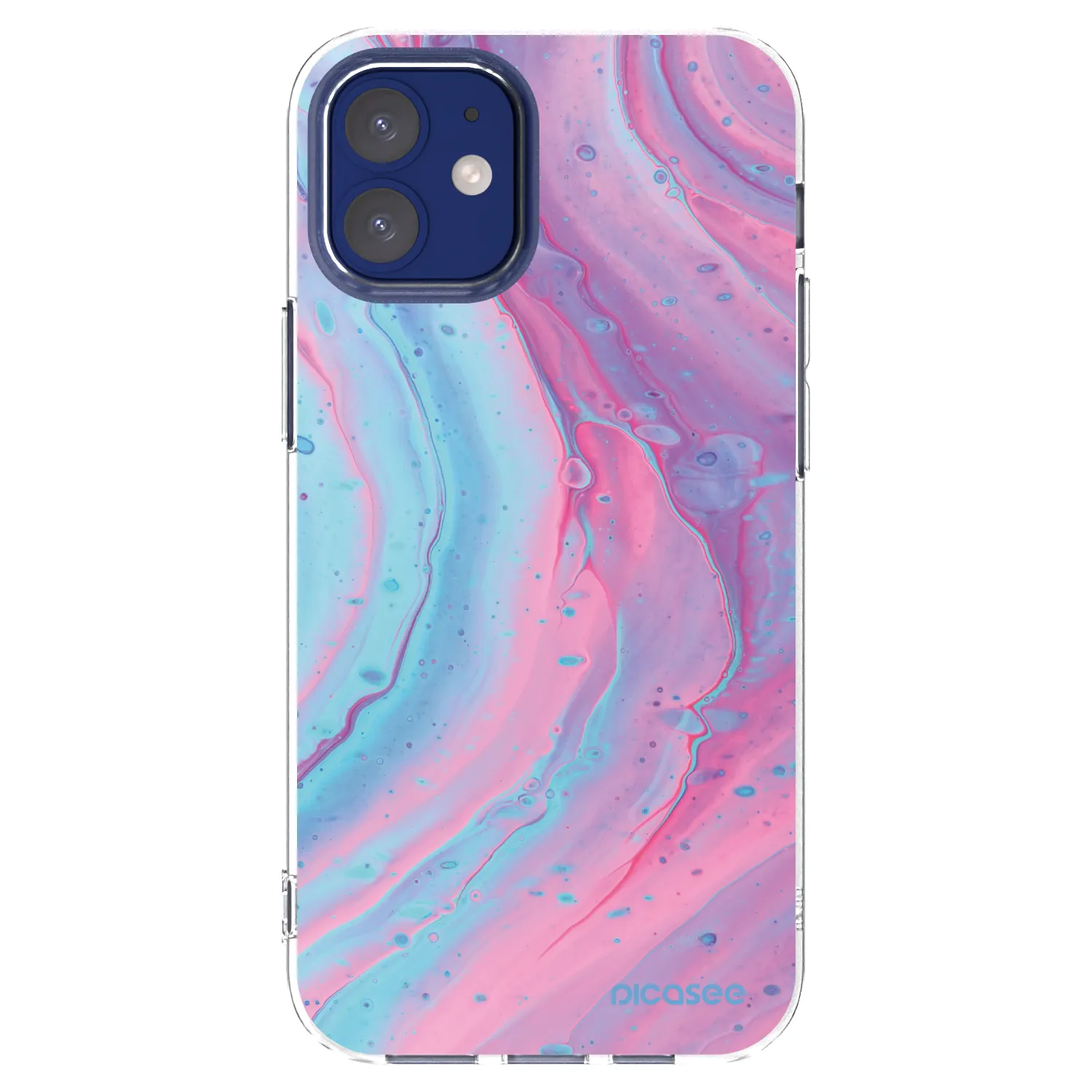 Picasee átlátszó szilikon tok az alábbi mobiltelefonokra Apple iPhone 12 mini - Pink liquid