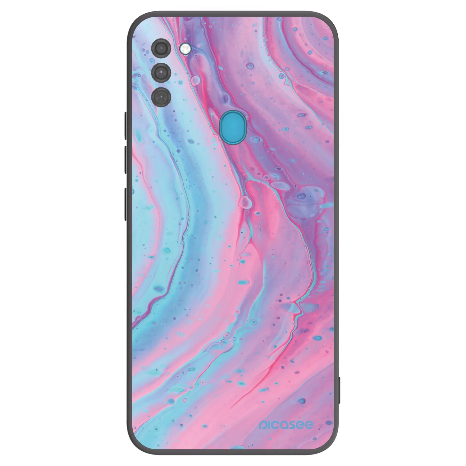 Picasee fekete szilikon tok az alábbi mobiltelefonokra Samsung Galaxy M11 - Pink liquid