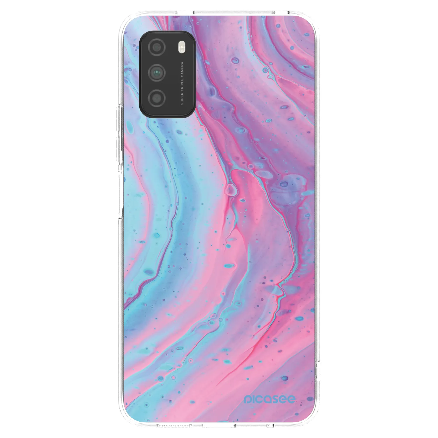 Picasee átlátszó szilikon tok az alábbi mobiltelefonokra Xiaomi Poco M3 - Pink liquid