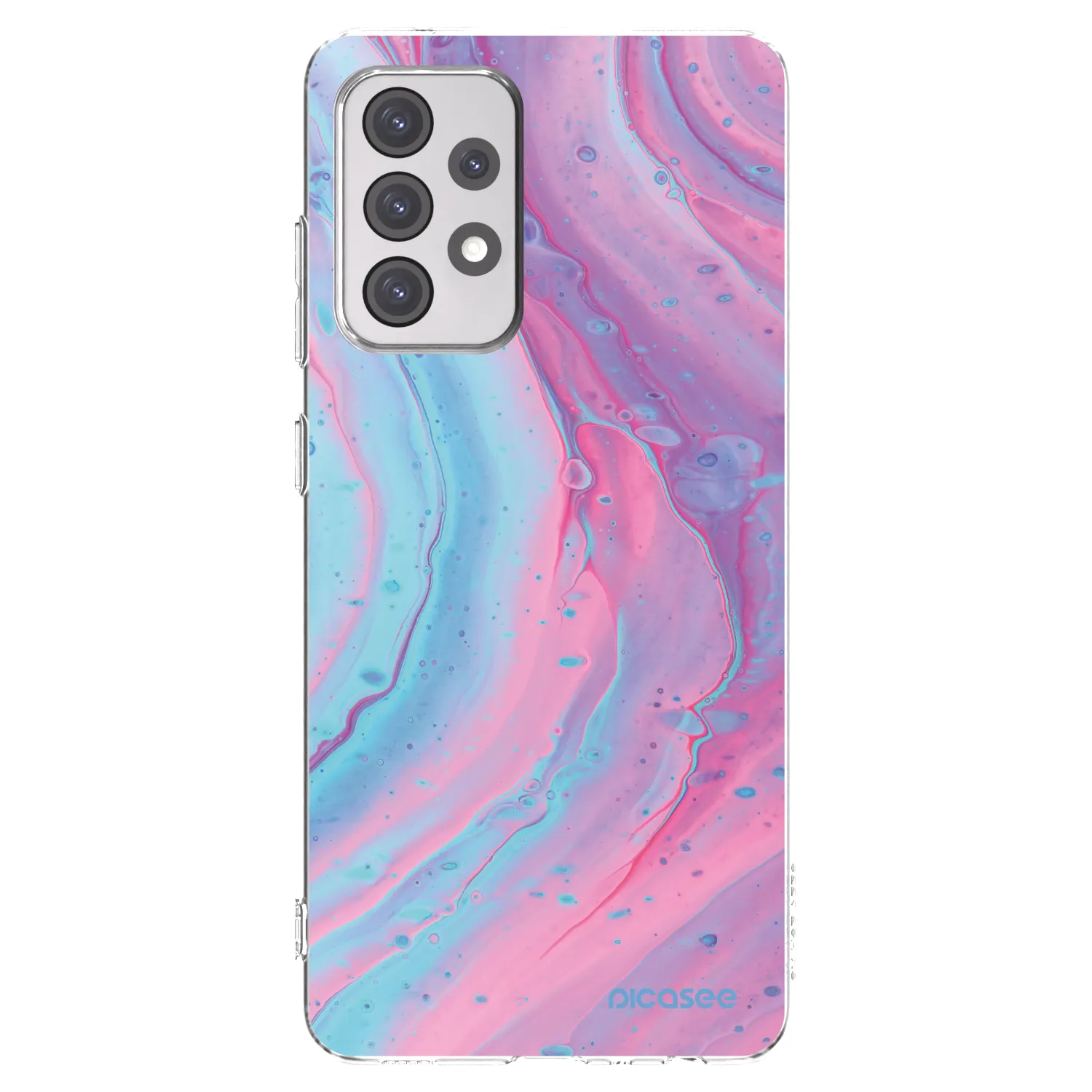 Picasee átlátszó szilikon tok az alábbi mobiltelefonokra Samsung Galaxy A52 5G A525F - Pink liquid