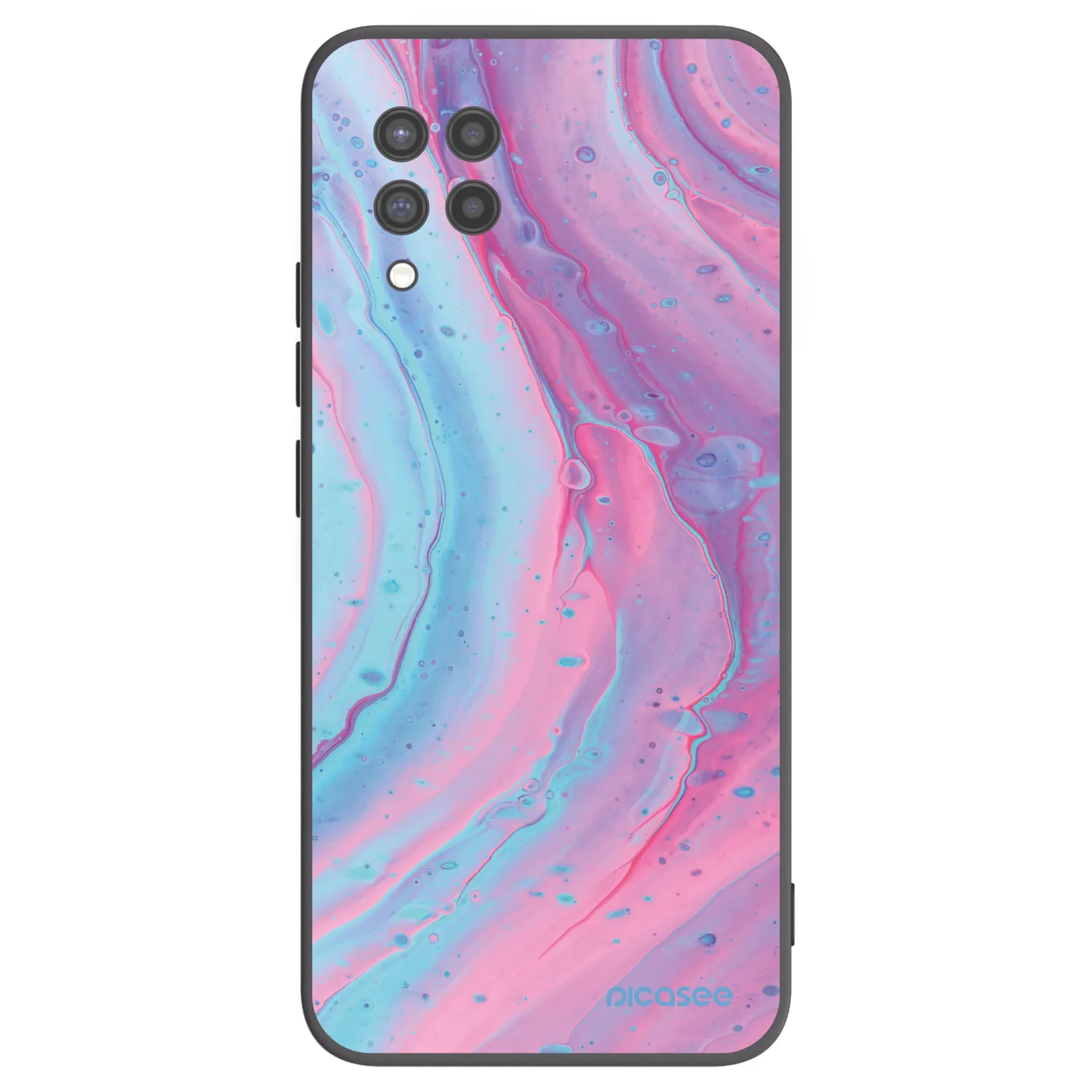 Picasee fekete szilikon tok az alábbi mobiltelefonokra Samsung Galaxy A42 A426B - Pink liquid