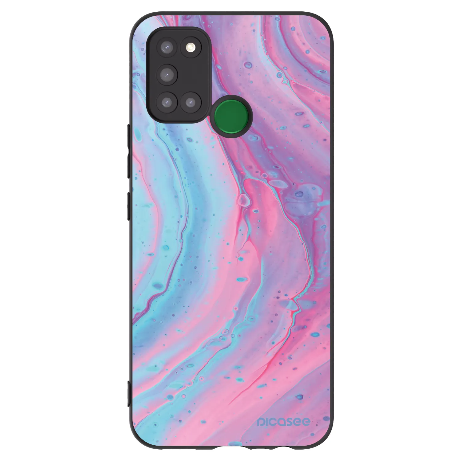 Picasee fekete szilikon tok az alábbi mobiltelefonokra Realme 7i - Pink liquid