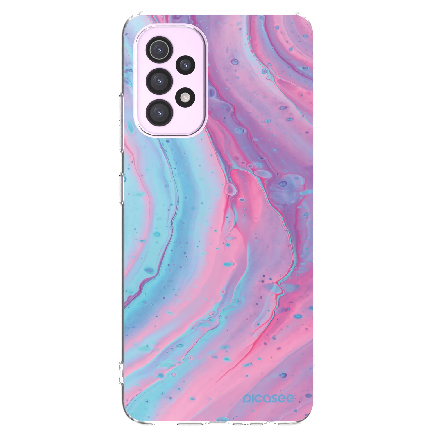 Picasee átlátszó szilikon tok az alábbi mobiltelefonokra Samsung Galaxy A32 5G A326B - Pink liquid