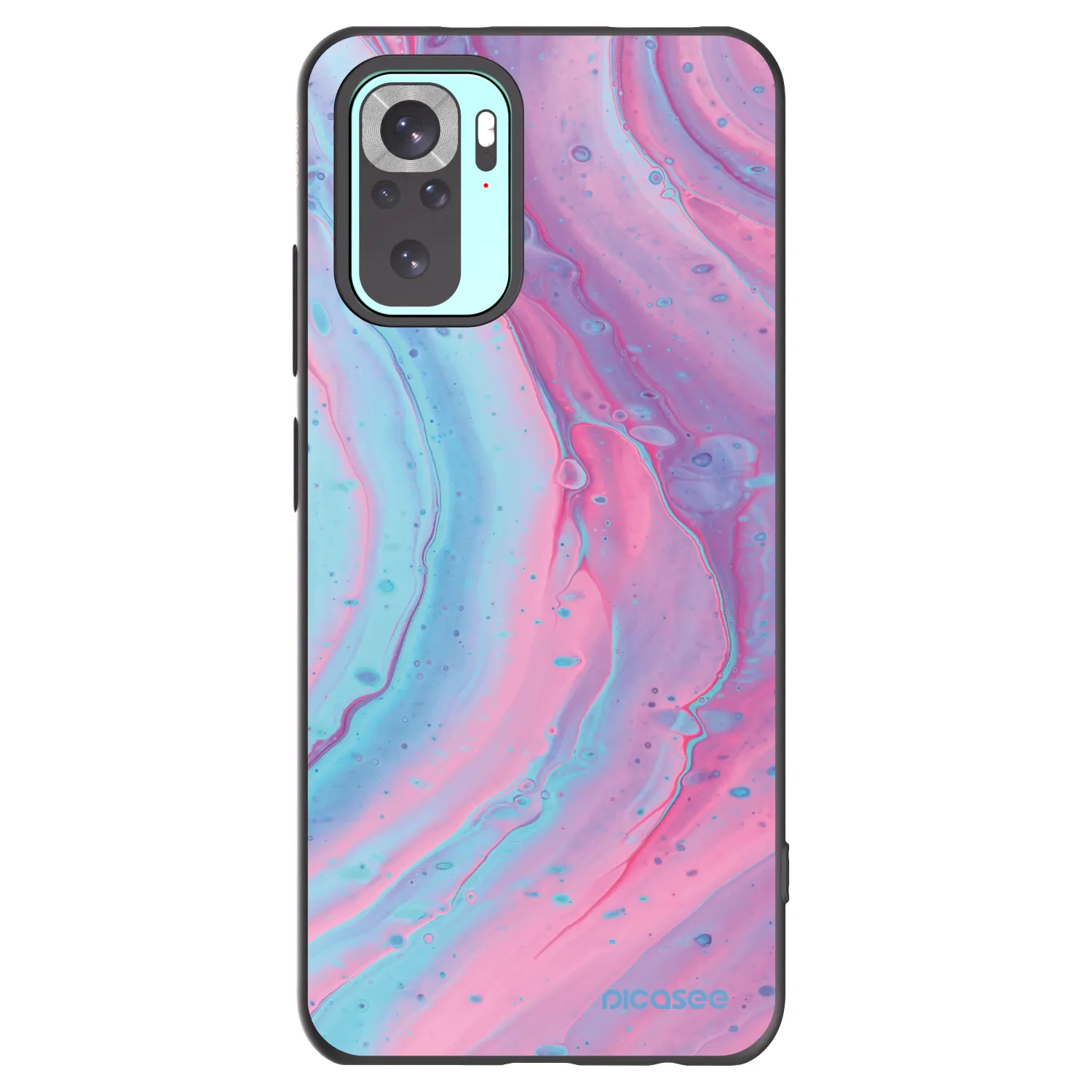 Picasee fekete szilikon tok az alábbi mobiltelefonokra Xiaomi Redmi Note 10 Pro - Pink liquid