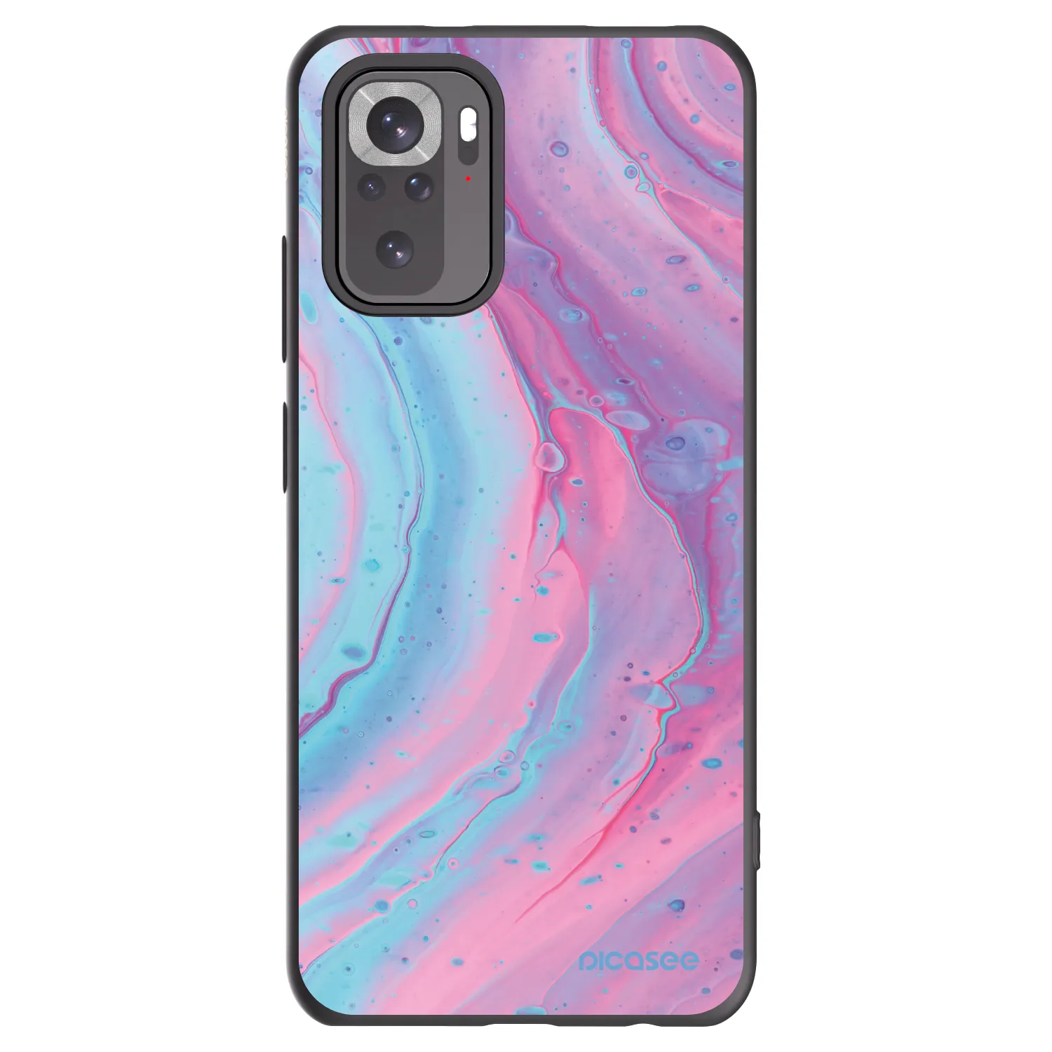 Picasee fekete szilikon tok az alábbi mobiltelefonokra Xiaomi Redmi Note 10S - Pink liquid
