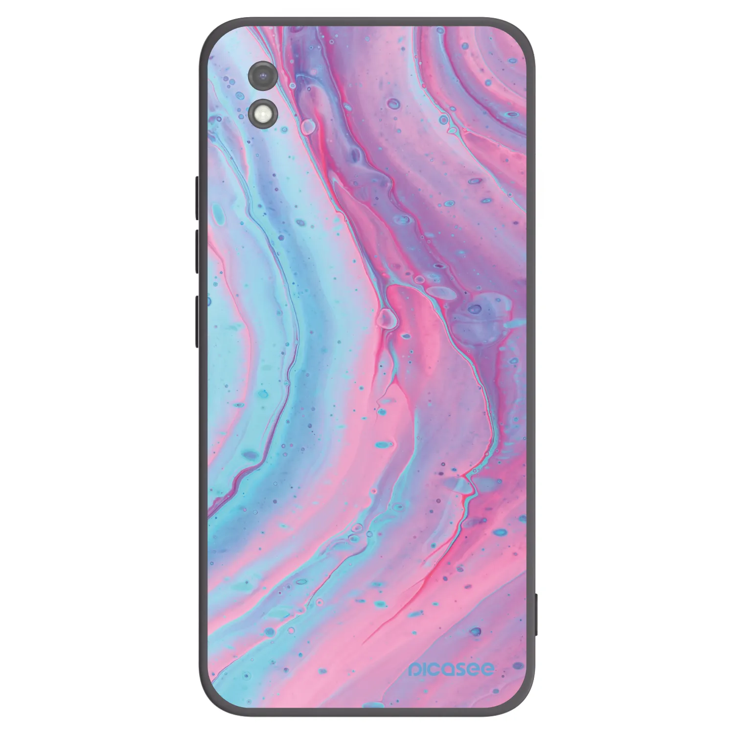 Picasee fekete szilikon tok az alábbi mobiltelefonokra Xiaomi Redmi 9AT - Pink liquid