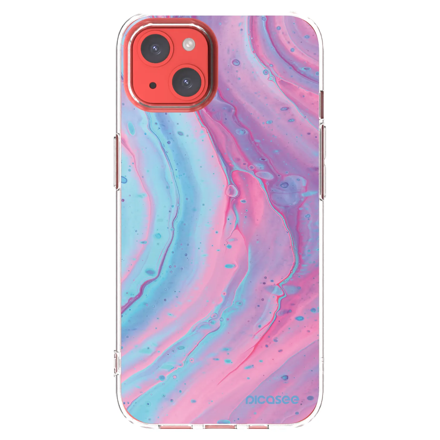 Picasee átlátszó szilikon tok az alábbi mobiltelefonokra Apple iPhone 13 - Pink liquid