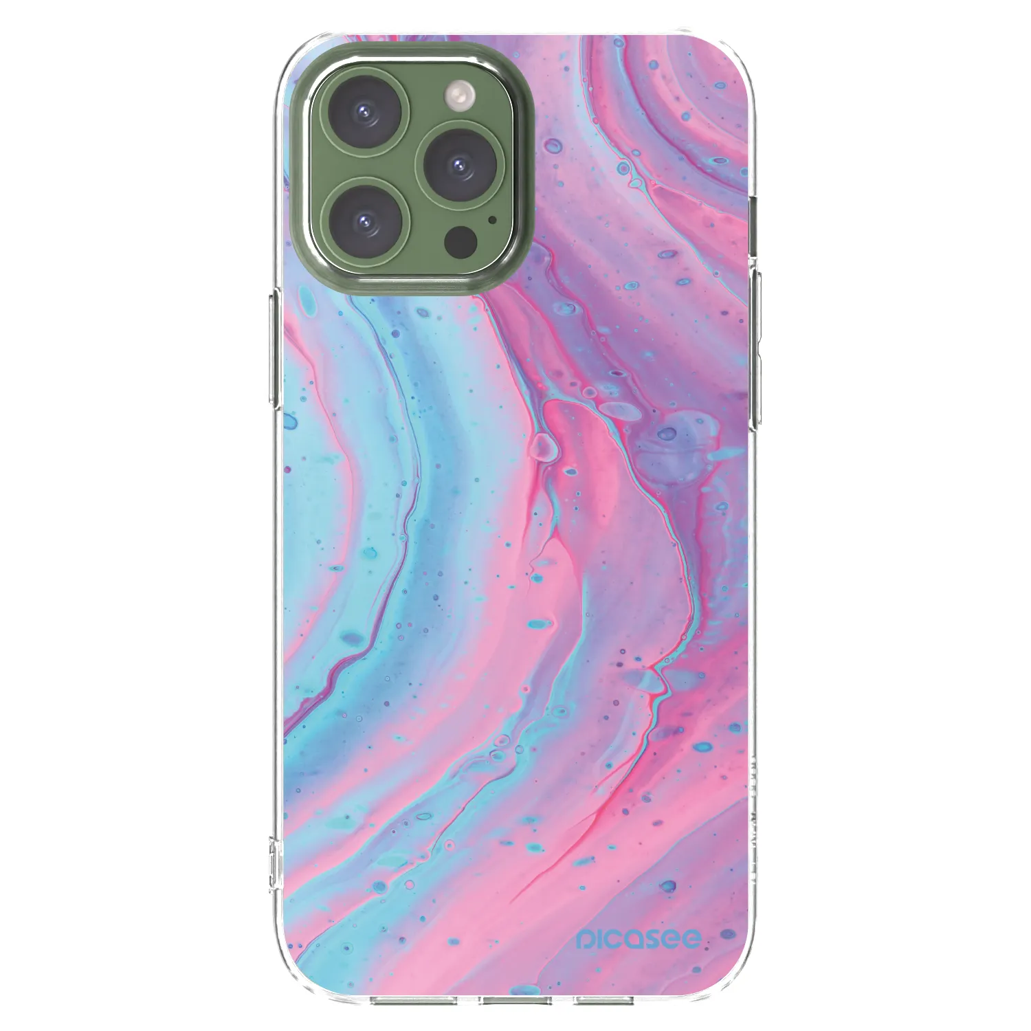 Picasee átlátszó szilikon tok az alábbi mobiltelefonokra Apple iPhone 13 Pro Max - Pink liquid