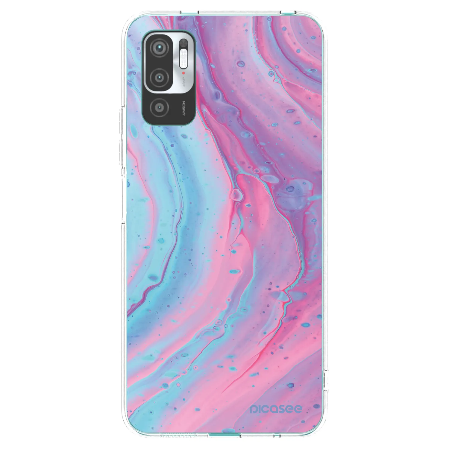 Picasee átlátszó szilikon tok az alábbi mobiltelefonokra Xiaomi Redmi Note 10 5G - Pink liquid