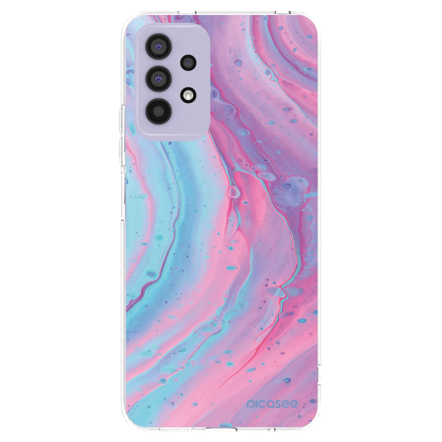 Picasee átlátszó szilikon tok az alábbi mobiltelefonokra Samsung Galaxy A32 4G SM-A325F - Pink liquid